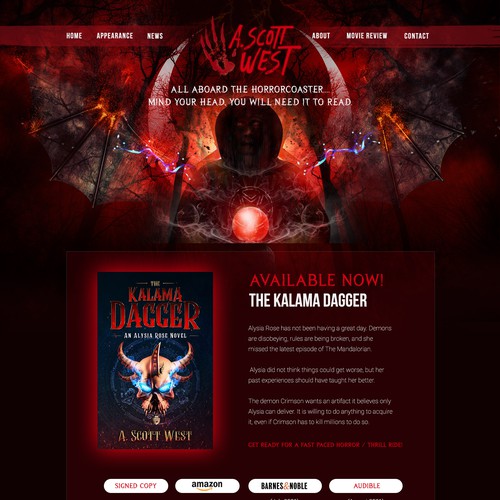 Website Redesign for Horror Author - Get Creepy! Design by vyncadq