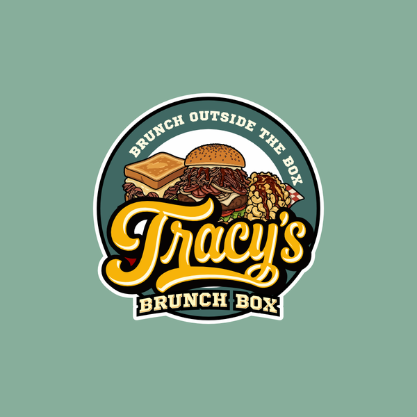 Design by Batsuichi Studio titled "Vintage Badge Logo for Tracy's Brunch Box"