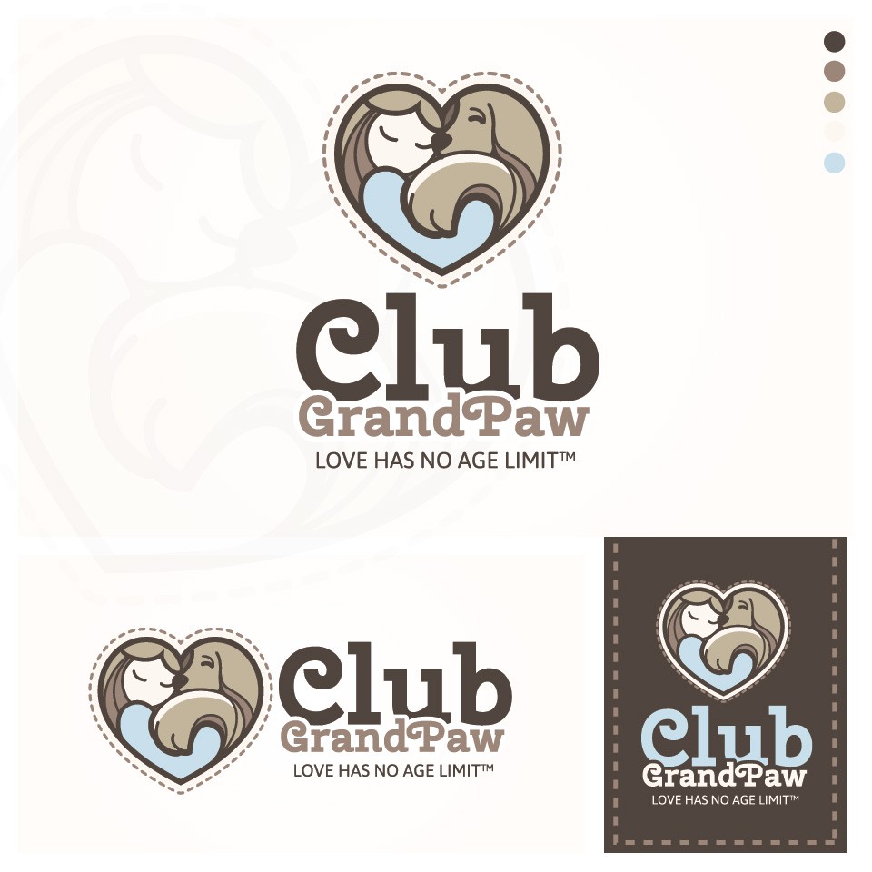 Club logo with the title 'Logo concept for a senior pet adoption program'