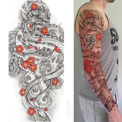 Dragon Arm Wrap Tattoo