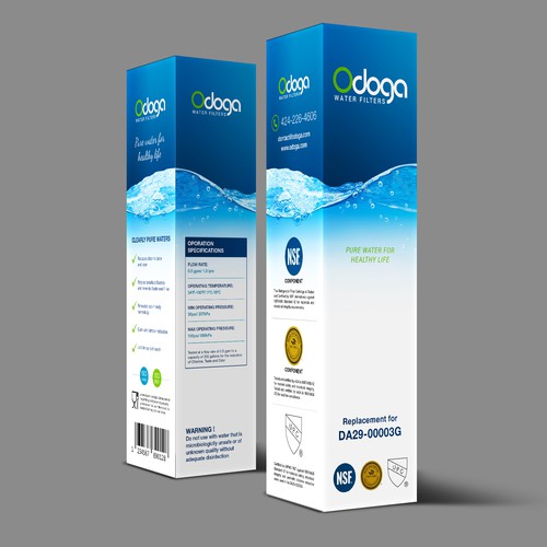 Looking for modern & luxurious redesign of water filter packaging Design by UniqueHub