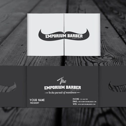 Unique business card for The Emporium Barber Ontwerp door BlueMooon