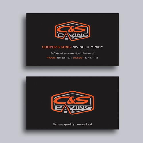 Design We are an asphalt paving company  card with character, style, stands out from everyone nothing bland no white ,add stuff por Allin1 design