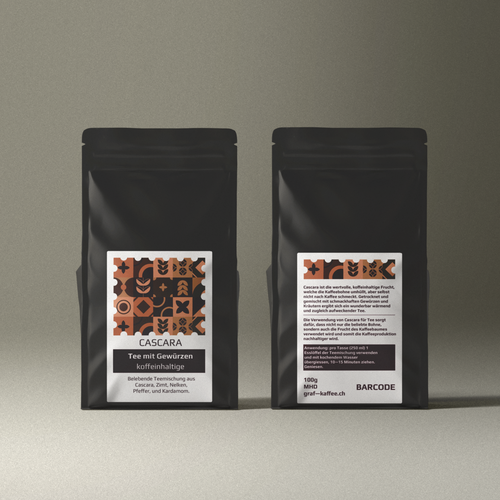 Cascara tea label-ontwerp door just.chaosofart