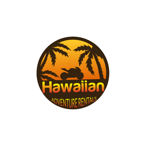 Create a dynamic tropical island themed logo for a Hawaii rental ...