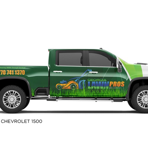 Need eye catching wrap designed for a lawn care company! Design by Mr. Dibble Dabble