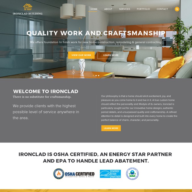 simple yet elegant website for a high end construction company Web