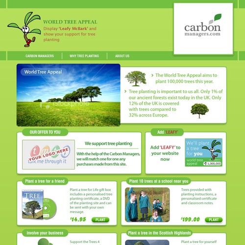 Web page for the  "World Tree Appeal" Design by Wolf