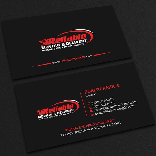 Business Card Design for Moving Company Design by Seerat Razzaki