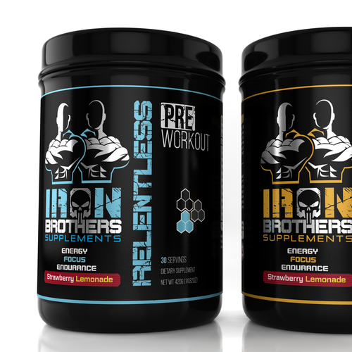 Iron Brothers Supplements PREWORKOUT Label Product label contest