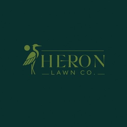 Modern Lawn Care Business with Heron Design by vraione