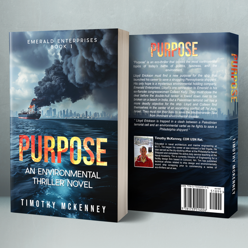 First book cover of eco-thriller series. Design by H-Izz Design