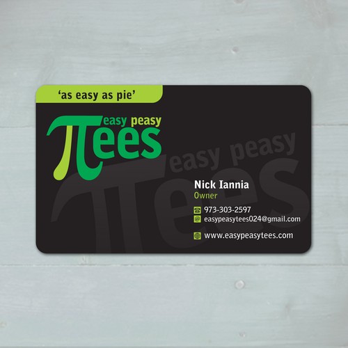 Business Card for Easy Peasy Tees Diseño de Tcmenk