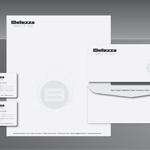 New stationery wanted for Bellezza salon & spa  Design by Waqas H.