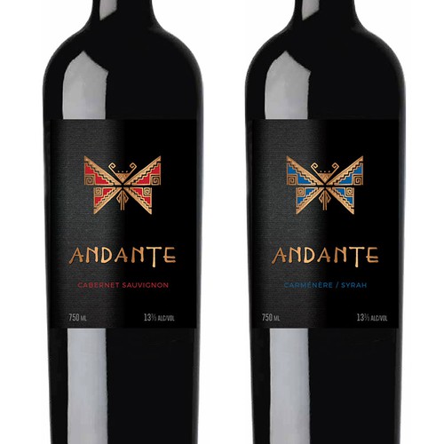 Wine label designer needed for Andante: award-winning, expertly curated wines from Chile Design by Sonia Maggi