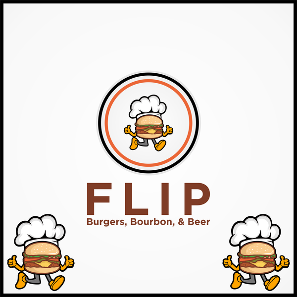 Design by nggindi titled "Design a hipster logo for Flip Burgers, Bourbon, Beer!"