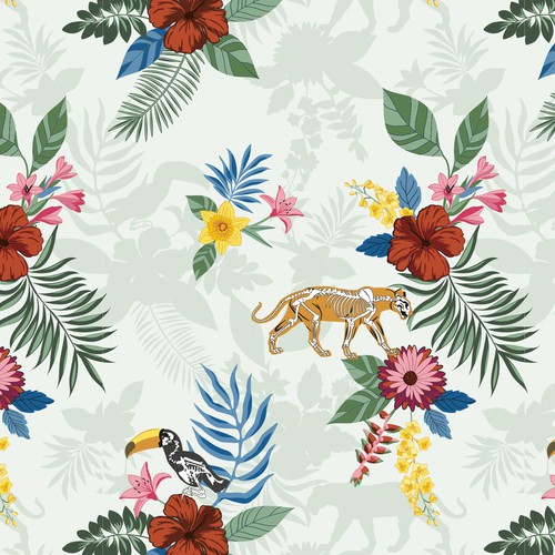 Tropical Fabric Print - Textile Designers & Illustrators Los Angeles fashion brand needs your designs Design by rafapi