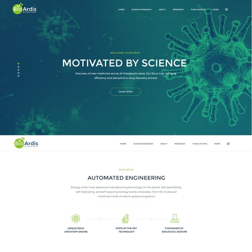 Vibrant website design for biotech Design by ogorinac