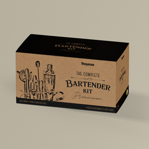 Bartender kit with stand Design by Andrea Campos Matos