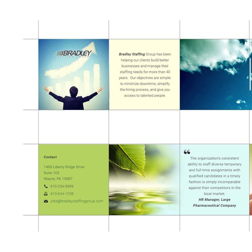 Design a unique brochure with captivating photos- Bradley Staffing Group Ontwerp door JovanaM