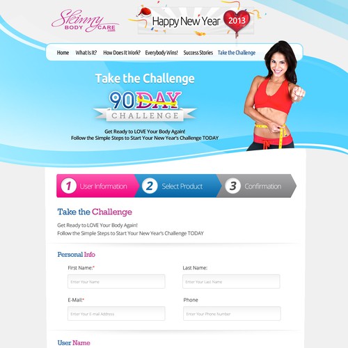 Create the next website design for Skinny Fiber New Year's Challenge Diseño de Smashing Boys