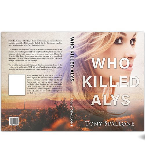 Murder mystery set in Santa Fe, New Mexico, USA that appeals to men and women  readers alike. Design by Langao