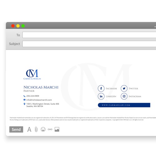 Signature Block for a Modern Law Office Design by Iconic Graphic
