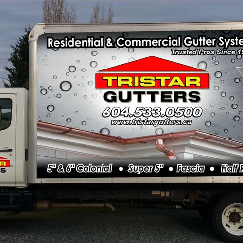 Tristar Gutter truck vehicle wrap (I AM HAVING A PRO INSTALL WRAP) Design by T i f a n y' s