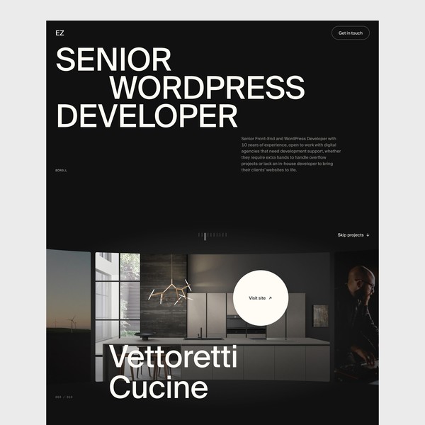 Personal website design for a freelance web developer