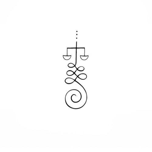Unalome/Libra Scales Wrist Tattoo Design by LunaMia