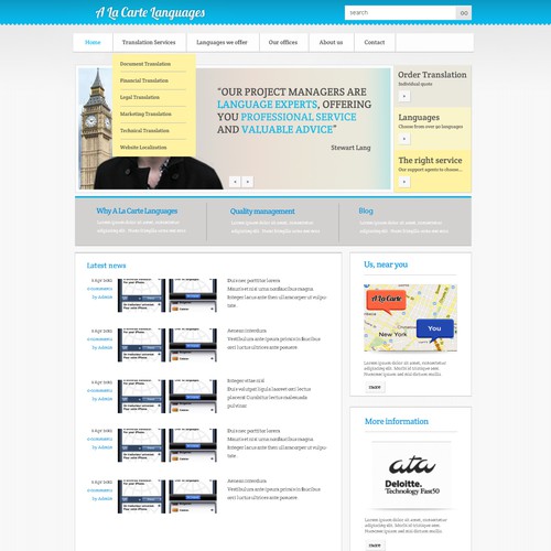 Design di Help A La Carte Languages with a new website design di Soleil_07