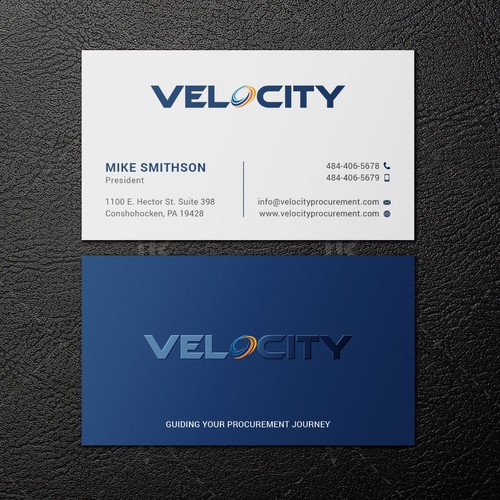 Velocity Procurement - Logo Rebranding - Business Card Design Design by IK_Designs