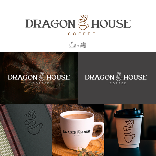 Design a Mediaeval Dragon Logo for a Coffee Company Design by Luis Delgado