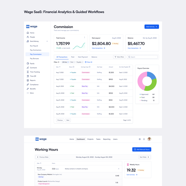 Wage Web App – Commission Tracking & Interactive UI
