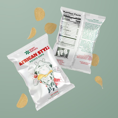 Design African style potato chips packaging Design by Hiba Attieh