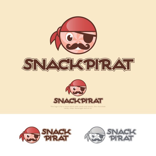 Pirate style logo for a food store (candy, snacks, beverages) Design by Nevermind™