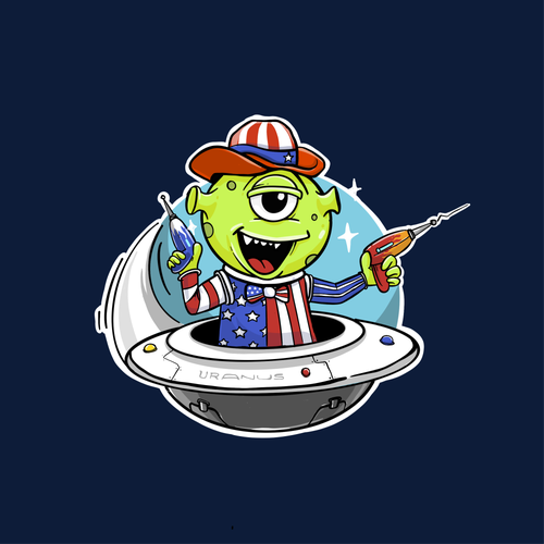 Mascot for Uranus Fudge Factory and General Store Design by Creative Owl Std