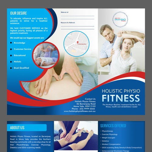 Physiotherapy clinic needs professional pamphlet Réalisé par Soma123