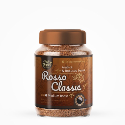 Freeze Dried Coffee Label design Design by Kamilla Oblakova