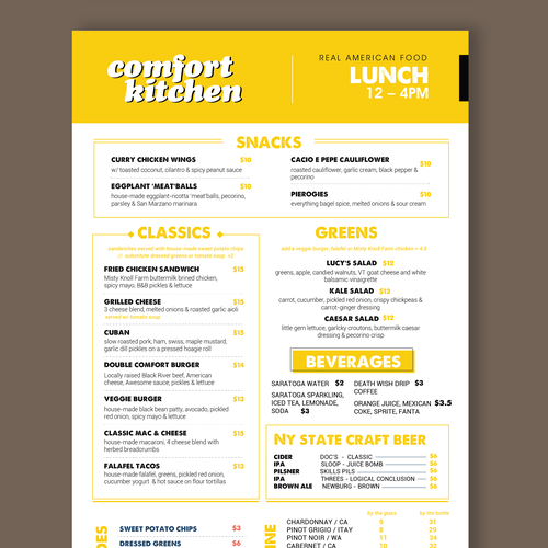 Designs Design a cool new menu for a breakfast & lunch spot in