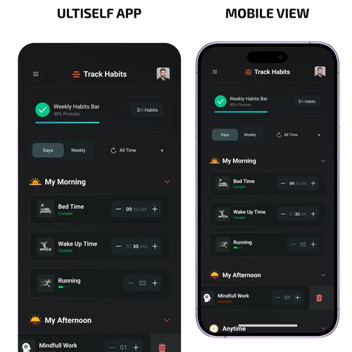 Main Screen for the #1 Self Improvement App int he World Design by MercClass