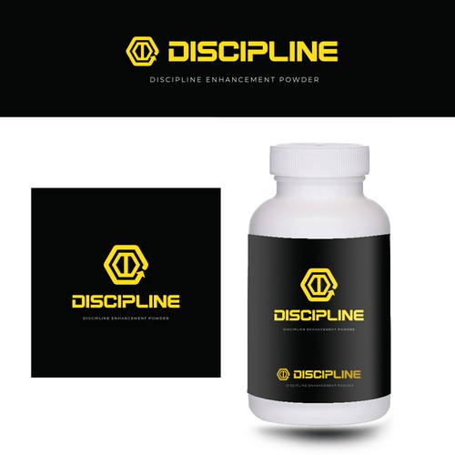 Product logo for discipline enhancing & addiction treatment supplement powder. Design by YAYAYAYA