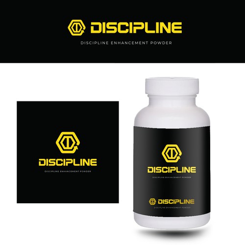 Product logo for discipline enhancing & addiction treatment supplement powder. Design by fakwiojfioawh