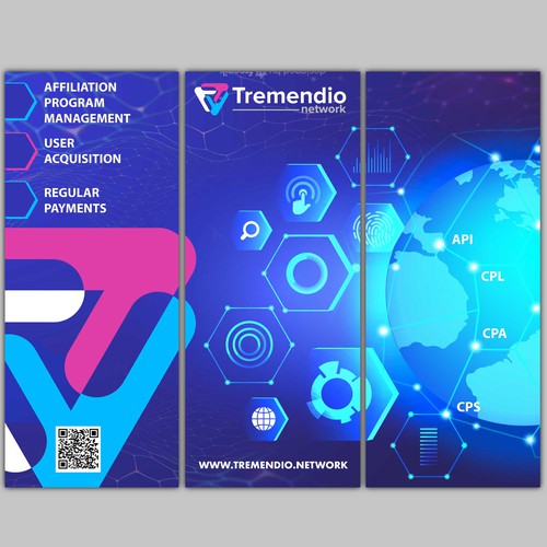 Triangular banner for trade show Design by allMarv