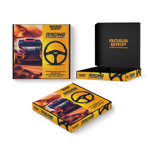Steering wheel packaging Design by stuart-digital&print