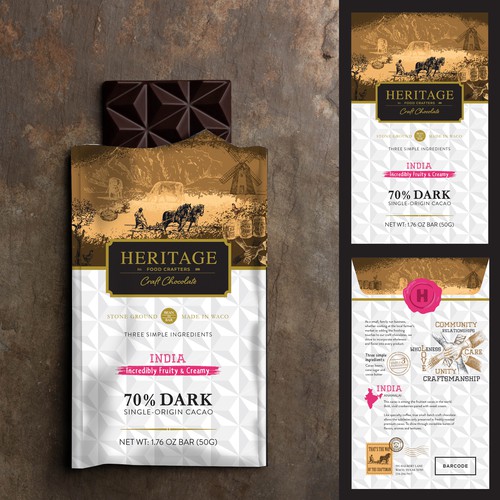 High-End Craft Chocolate Packaging that Creates a Sense of Heritage and Community Diseño de AON