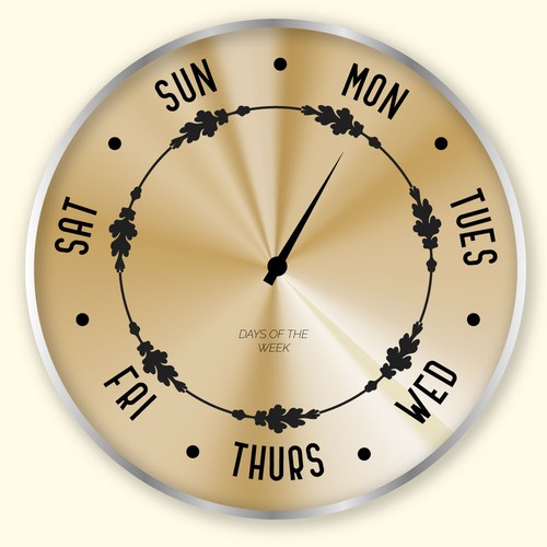 Days Of The Week Clock Face Illustration Illustration Or Graphics Contest