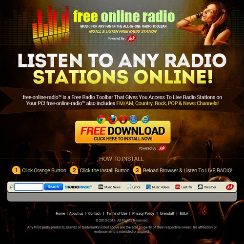 Free online radio landing page | Landing page design contest | 99designs