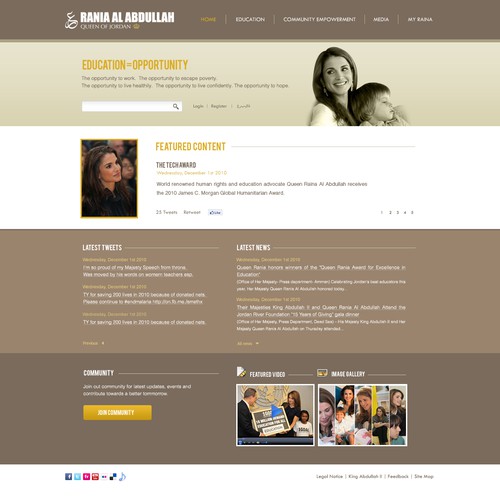 Queen Rania's official website – Queen of Jordan デザイン by yashrdr