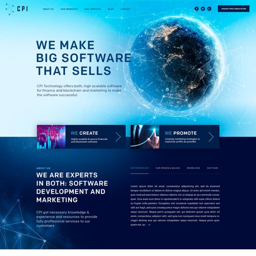 Website for software and marketing company with huge experience in crypto and finance Design por Noirdorn
